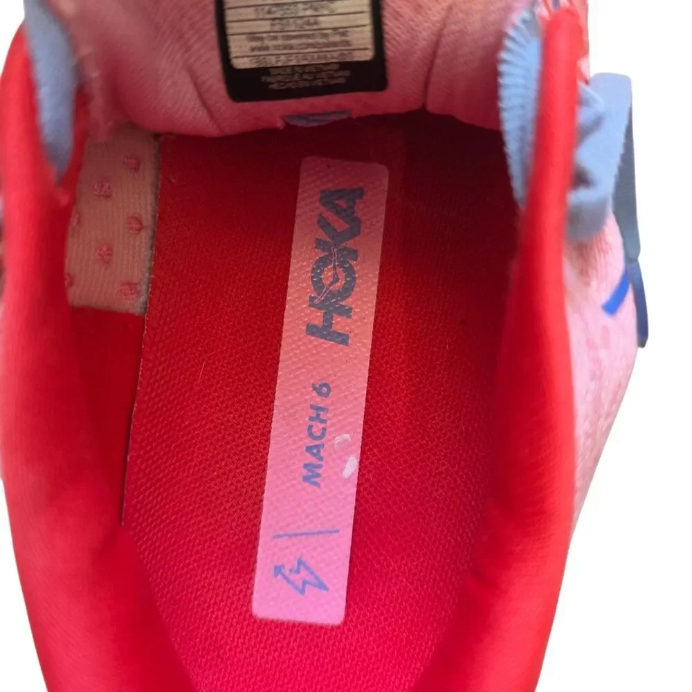 HOKA Mach‎ 6 Womens Size 4.5 Pink Blue Running Shoes Sneakers Lightweight